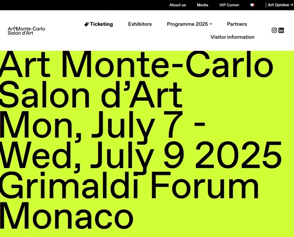 21 galleries at Art Monte-Carlo Salon d'Art 2025 Monaco - July 7 > 9, 2025 @artmontecarlo @artmontecarlo