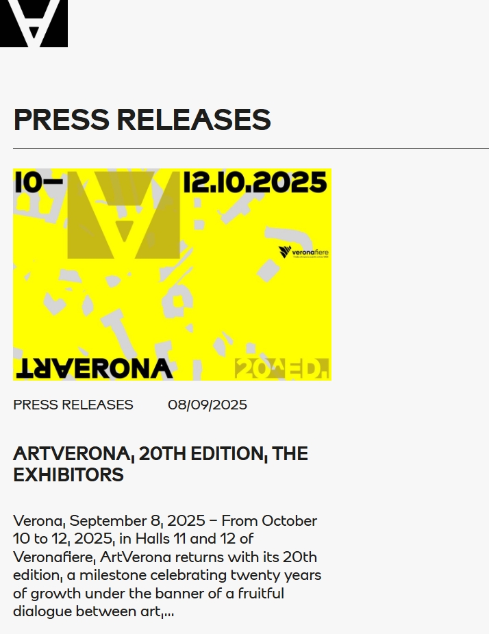 ArtVerona 2025,Verona, ITALY - 10 > 12 October, 2025 @artverona