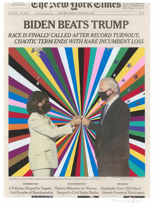 click to enlarge- double click to reduce FRED TOMASELLI
Biden Beats Trump (November 8, 2020), 2021