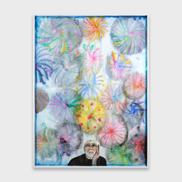 Francesco Clemente Fireworks Watercolor on paper 79¾ × 59¾ inches (202.6 × 151.8 cm)