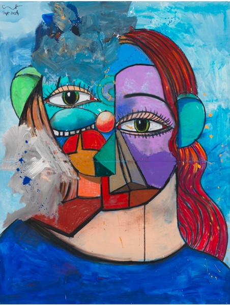 The Redhead
2024
Acrylic and pastel on paper
198.1 x 152.4 cm / 78 x 60 in
Photo: Matt Grubb © George Condo
Courtesy the artist and Hauser & Wirth 