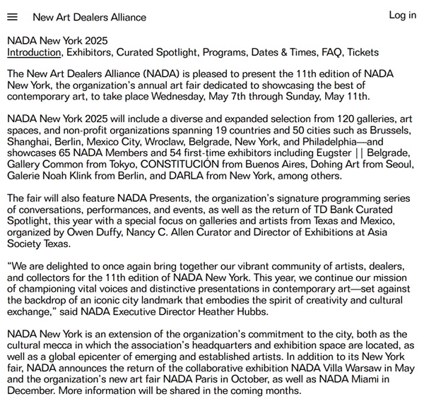 NADA New York 2025, USA - May 7 > 11, 2025  @newartdealers