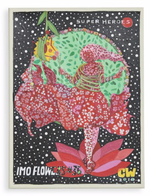 click to enlarge- double click to reduce Jooyoung Choi : mo Flowers No. 36, Keeper of the Great Promise - CWU Series 1, #2, 2018, acrylic paint on cut paper layered on stretched canvas, 8 x 6 in., $1,500 (framed)