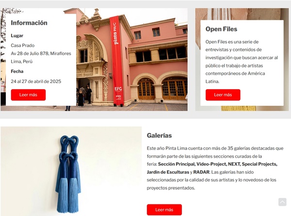 45 galleries at pinta Lima 2025, PERÚ - April 24 > 27, 2025 @PintaArtofficial