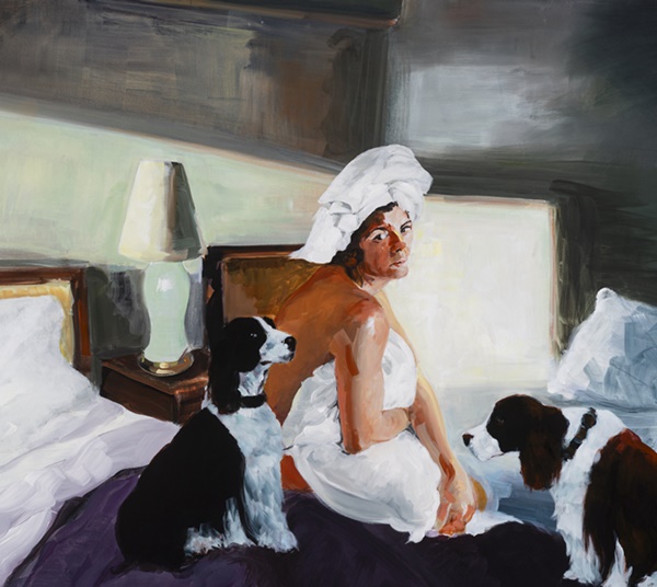 Eric Fischl, Untitled, 2023 [detail], acrylic on linen, 72 x 78 inches (182.9 x 198.1 cm). © Eric Fischl / Artist Rights Society (ARS), New York. Courtesy of the artist and Skarstedt, New York.