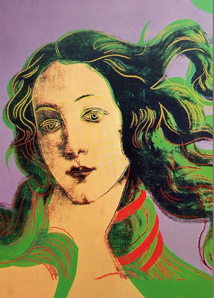 Andy Warhol, Details of Renaissance Paintings (Sandro Botticelli, Birth of Venus, 1482), 1984, acrylic and silkscreen ink on primed linen, 48 x 72 inches (121.9 x 182.9 cm) © 2024 Andy Warhol Foundation for the Visual Arts / Artists Rights Society (ARS), New York. 