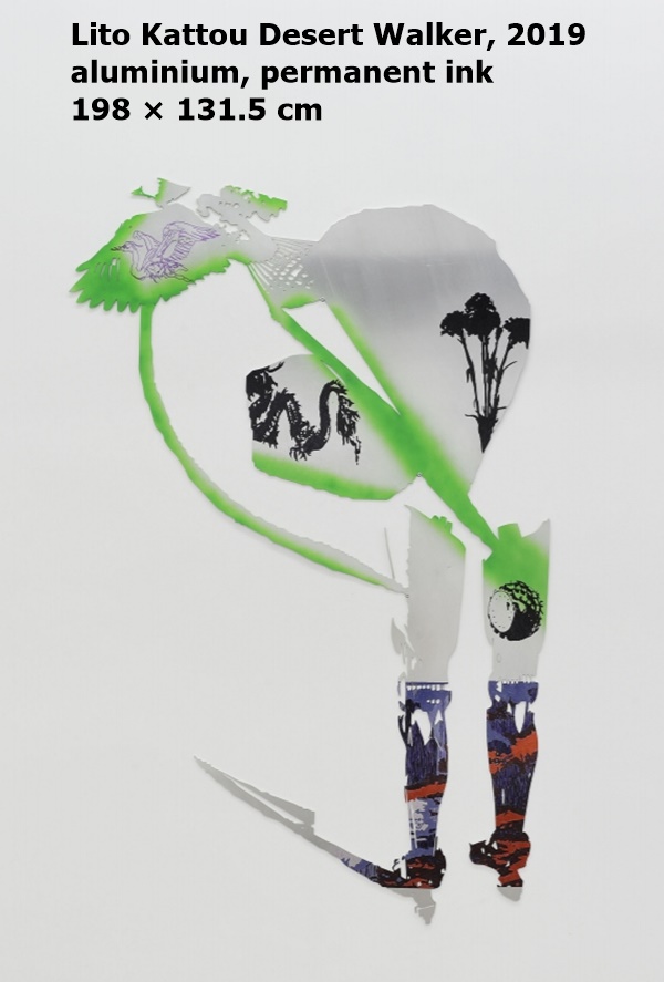 Lito Kattou
Desert Walker, 2019
aluminium, permanent ink / alluminio, inchiostro indelebile
198 × 131.5 cm