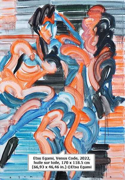 Etsu Egami, Venus Code, 2022, huile sur toile, 170 x 118.5 cm (66,93 x 46,46 in.) ©Etsu Egami