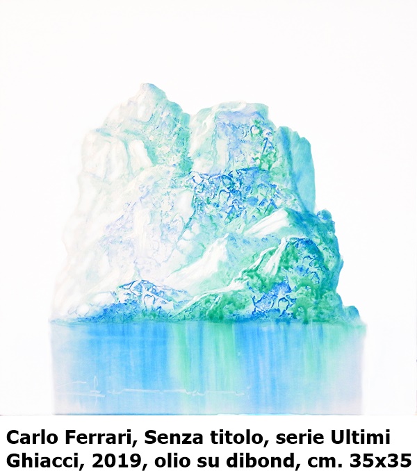 Carlo Ferrari, Senza titolo, serie Ultimi Ghiacci, 2019, olio su dibond, cm. 35x35