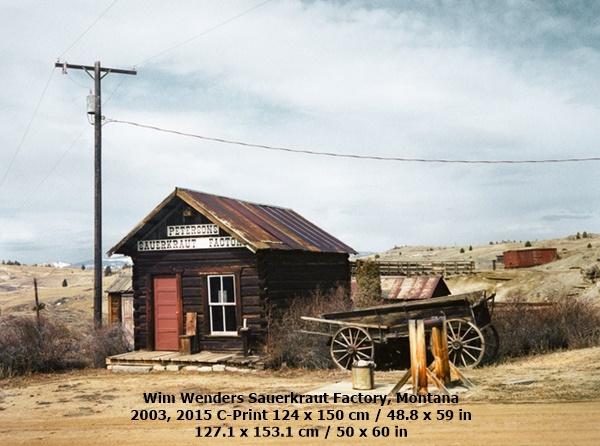 Wim Wenders
Sauerkraut Factory, Montana 2003, 2015
C-Print
124 x 150 cm / 48.8 x 59 in
127.1 x 153.1 cm / 50 x 60 in