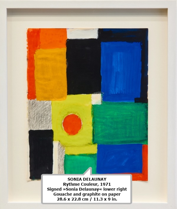 SONIA DELAUNAY
Rythme Couleur, 1971
Signed »Sonia Delaunay« lower right
Gouache and graphite on paper
28.6 x 22.8 cm / 11.3 x 9 in.