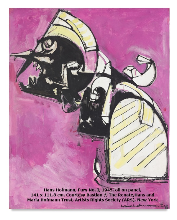 Hans Hofmann, Fury No. I, 1945, oil on panel, 141 x 111.8 cm.
Courtesy Bastian © The Renate, Hans and Maria Hofmann Trust, Artists Rights Society (ARS), New York

