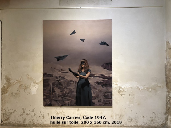 Thierry Carrier, Code 1947, huile sur toile, 200 x 160 cm, 2019