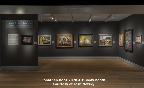 Jonathan Boos 2020 Art Show booth. Courtesy of Josh Nefsky.