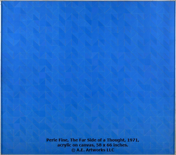 Perle Fine, The Far Side of a Thought, 1971, acrylic on canvas, 58 x 66 inches. © A.E. Artworks LLC