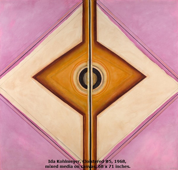 Ida Kohlmeyer, Cloistered #5, 1968, mixed media on canvas, 68 x 71 inches.
