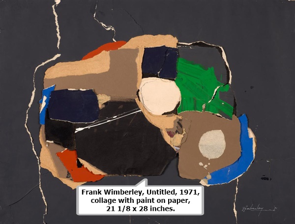 Frank Wimberley, Untitled, 1971, collage with paint on paper, 21 1/8 x 28 inches.