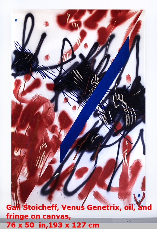 Gail Stoicheff, Venus Genetrix, oil, and fringe on canvas, 76 x 50  in | 193 x 127 cm