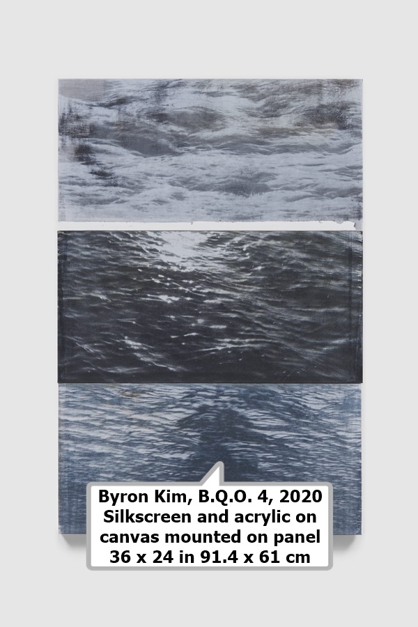 Byron Kim, B.Q.O. 4, 2020
Silkscreen and acrylic on canvas mounted on panel
36 x 24 in
91.4 x 61 cm
