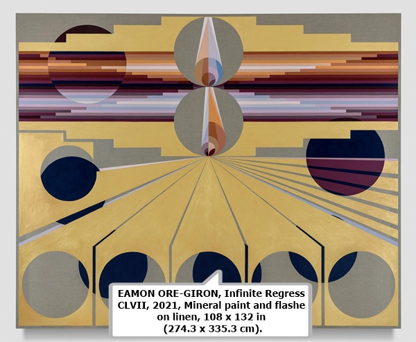 EAMON ORE-GIRON, Infinite Regress CLVII, 2021, Mineral paint and flashe on linen, 108 x 132 in (274.3 x 335.3 cm).