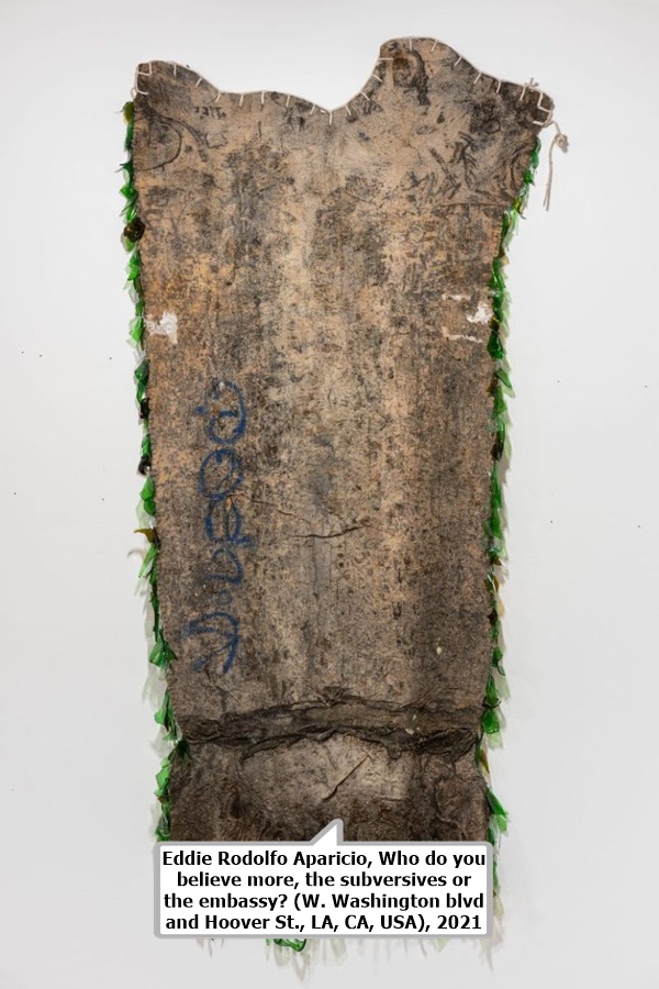 Eddie Rodolfo Aparicio, Who do you believe more, the subversives or the embassy? (W. Washington blvd and Hoover St., LA, CA, USA), 2021

