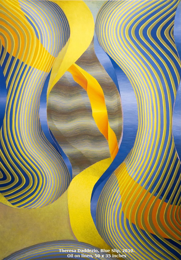 Theresa Daddezio, Blue Slip, 2019. Oil on linen, 50 x 35 inches 