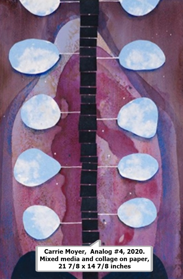 Carrie Moyer,  Analog #4, 2020. Mixed media and collage on paper, 21 7/8 x 14 7/8 inches