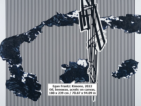 Egan Frantz: Kimono, 2022
Oil, beeswax, acrylic on canvas, 180 x 239 cm / 70.87 x 94.09 in