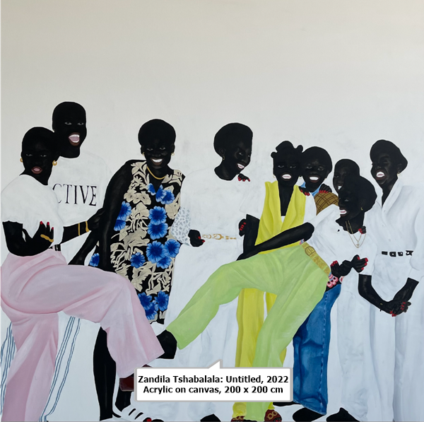 Zandila Tshabalala: Untitled, 2022
Acrylic on canvas, 200 x 200 cm