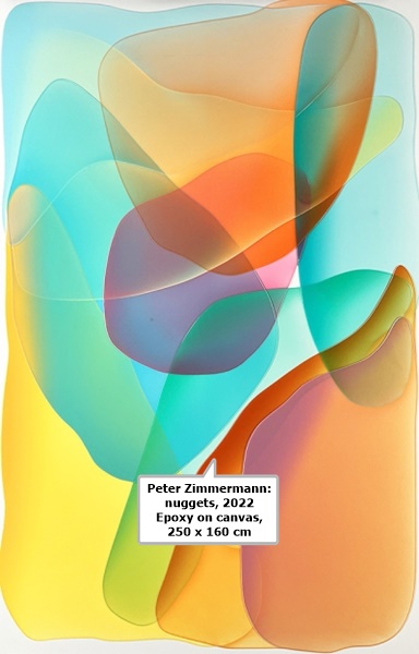 Peter Zimmermann: nuggets, 2022
Epoxy on canvas, 250 x 160 cm
