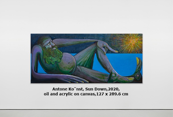 Antone Könst， Sun Down，2020， oil and acrylic on canvas，127 x 289.6 cm 