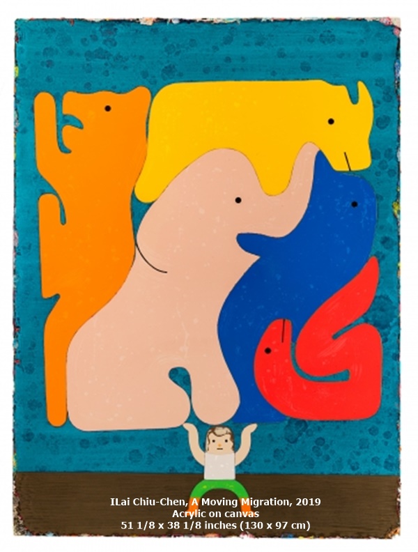 ILai Chiu-Chen, A Moving Migration, 2019
Acrylic on canvas
51 1/8 x 38 1/8 inches (130 x 97 cm)