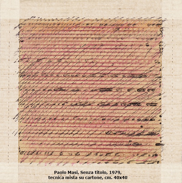 Paolo Masi, Senza titolo, 1979, tecnica mista su cartone, cm. 40x40
