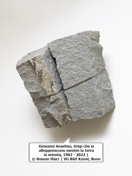 Giovanni Anselmo : Grigi che si alleggeriscono mentre la terra si orienta