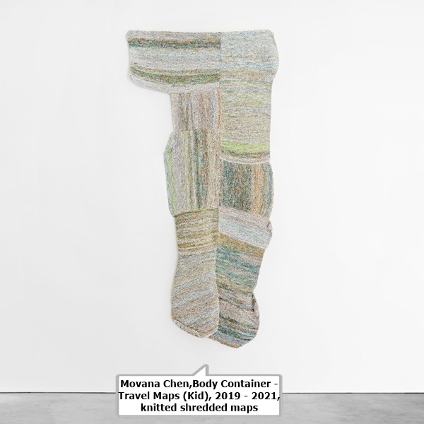 Movana Chen,Body Container - Travel Maps (Kid), 2019 - 2021, knitted shredded maps