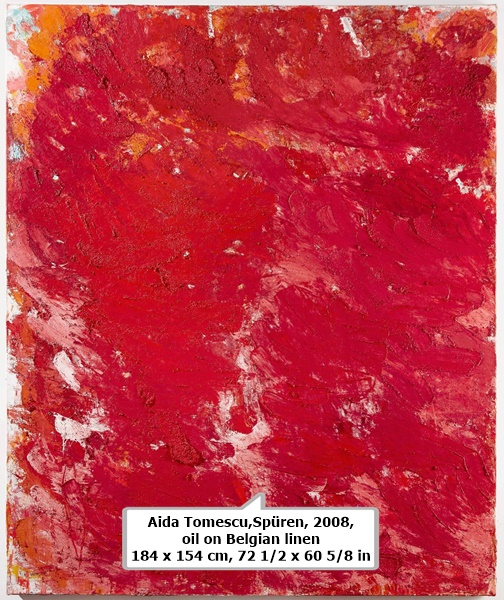Aida Tomescu,Spüren, 2008, oil on Belgian linen
184 x 154 cm, 72 1/2 x 60 5/8 in 