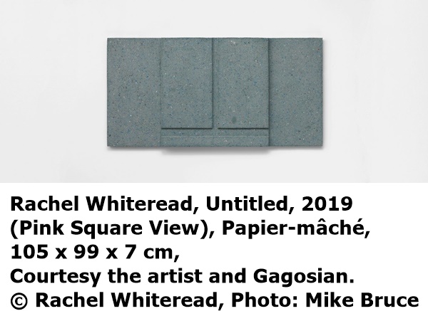 Rachel Whiteread, Untitled (Pink Square View), 2019, Papier-mâché, 105 x 99 x 7 cm, Courtesy the artist and Gagosian. © Rachel Whiteread, Photo: Mike Bruce