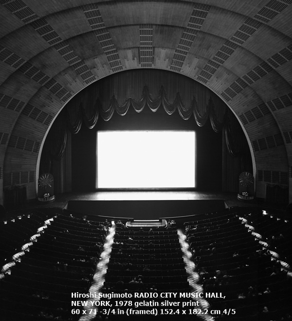 Hiroshi Sugimoto, RADIO CITY MUSIC HALL, NEW YORK, 1978
gelatin silver print
60 x 71 -3/4 in (framed)
152.4 x 182.2 cm
4/5