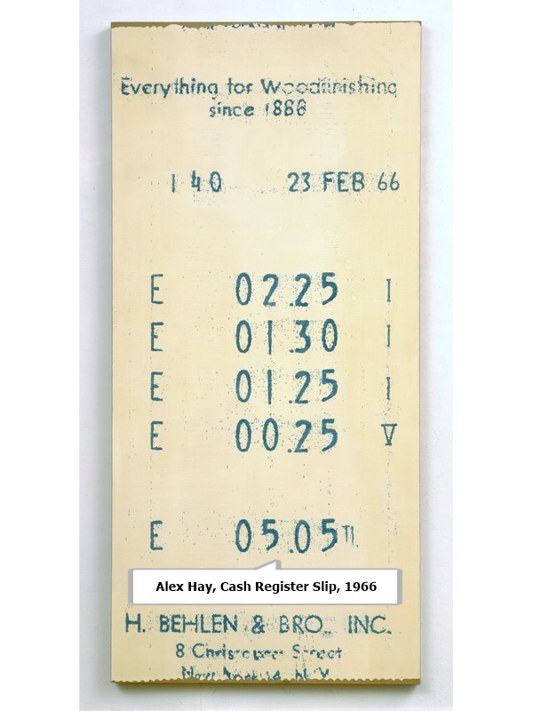 Alex Hay, Cash Register Slip, 1966