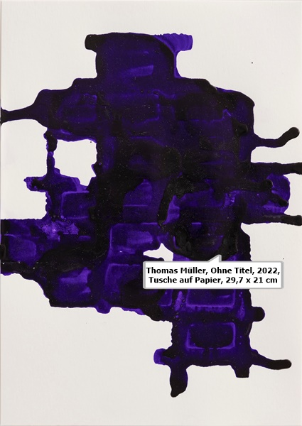 Thomas Müller, Ohne Titel, 2022, Tusche auf Papier, 29,7 x 21 cm