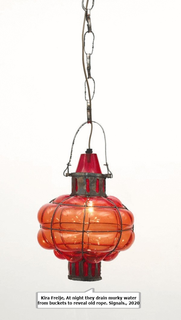 Kira Freije, At night they drain murky water from buckets to reveal old rope. Signals., 2020