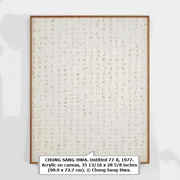 CHUNG SANG-HWA. Untitled 77-8, 1977. Acrylic on canvas, 35 13⁄16 x 28 5⁄8 inches (90.9 x 72.7 cm). © Chung Sang-Hwa.