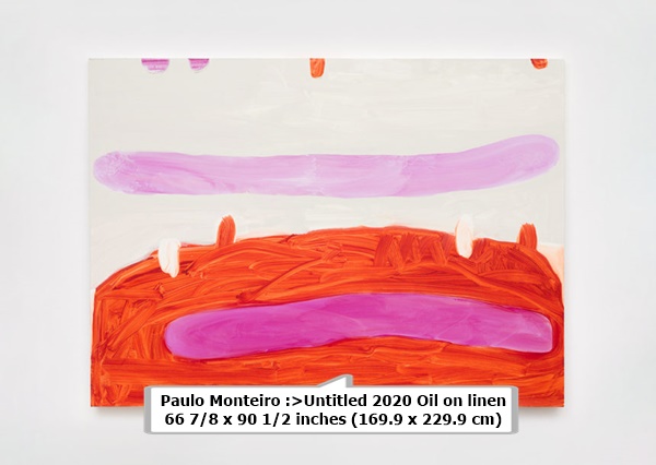 Paulo Monteiro :>Untitled 2020 Oil on linen 66 7/8 x 90 1/2 inches (169.9 x 229.9 cm) 