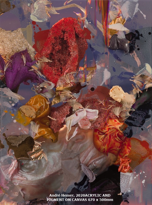 André Hemer, 
2020	ACRYLIC AND PIGMENT ON CANVAS	670 x 500mm	