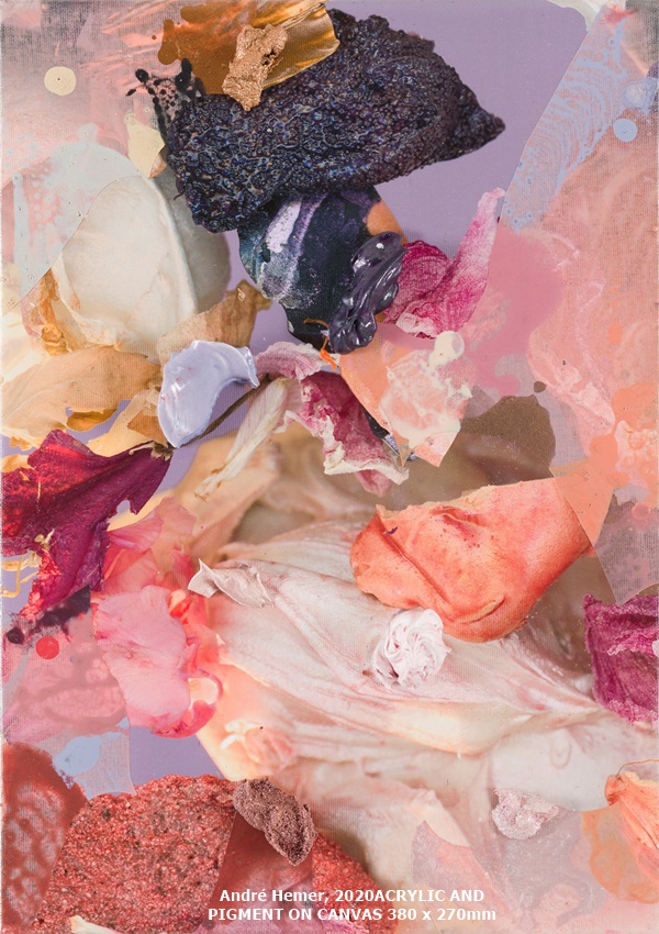 André Hemer, 
2020	ACRYLIC AND PIGMENT ON CANVAS	380 x 270mm