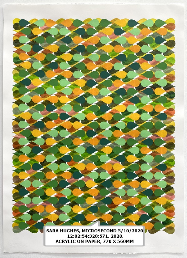 SARA HUGHES, MICROSECOND 5/10/2020 12:02:54:328:571, 2020, ACRYLIC ON PAPER, 770 X 560MM