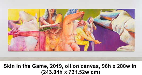 Skin in the Game, 2019, oil on canvas, 96h x 288w in (243.84h x 731.52w cm)