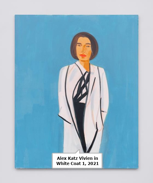 Alex Katz Vivien in White Coat 1, 2021