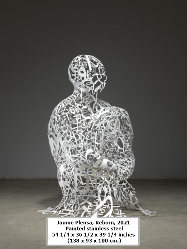 Jaume Plensa, Reborn, 2021 Painted stainless steel 54 1/4 x 36 1/2 x 39 1/4 inches (138 x 93 x 100 cm.)