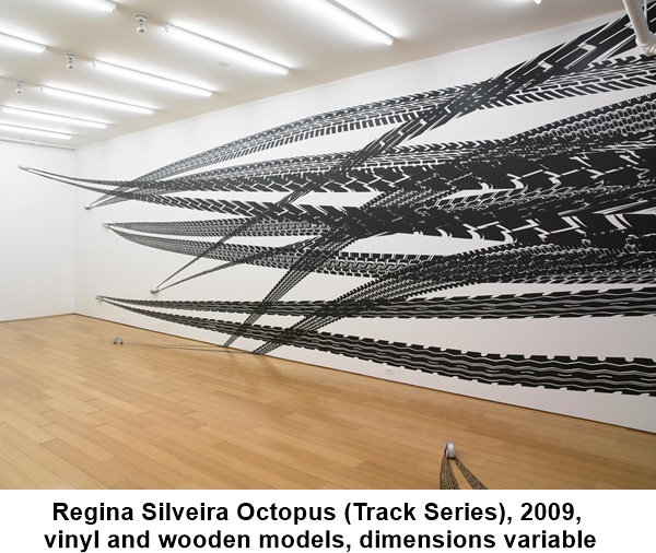 Regina Silveira, Octopus (Track Series), 2009, vinyl and wooden models, dimensions variable